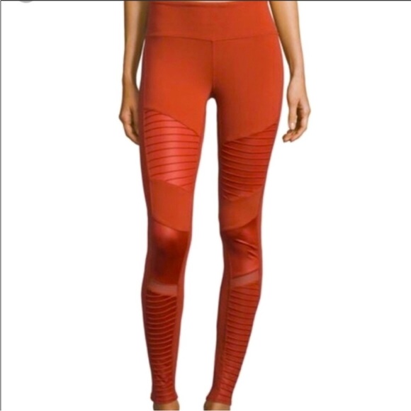 ALO Yoga Pants - Alo High Waist Moto Leggings- Sz Small- Orange- worn once!